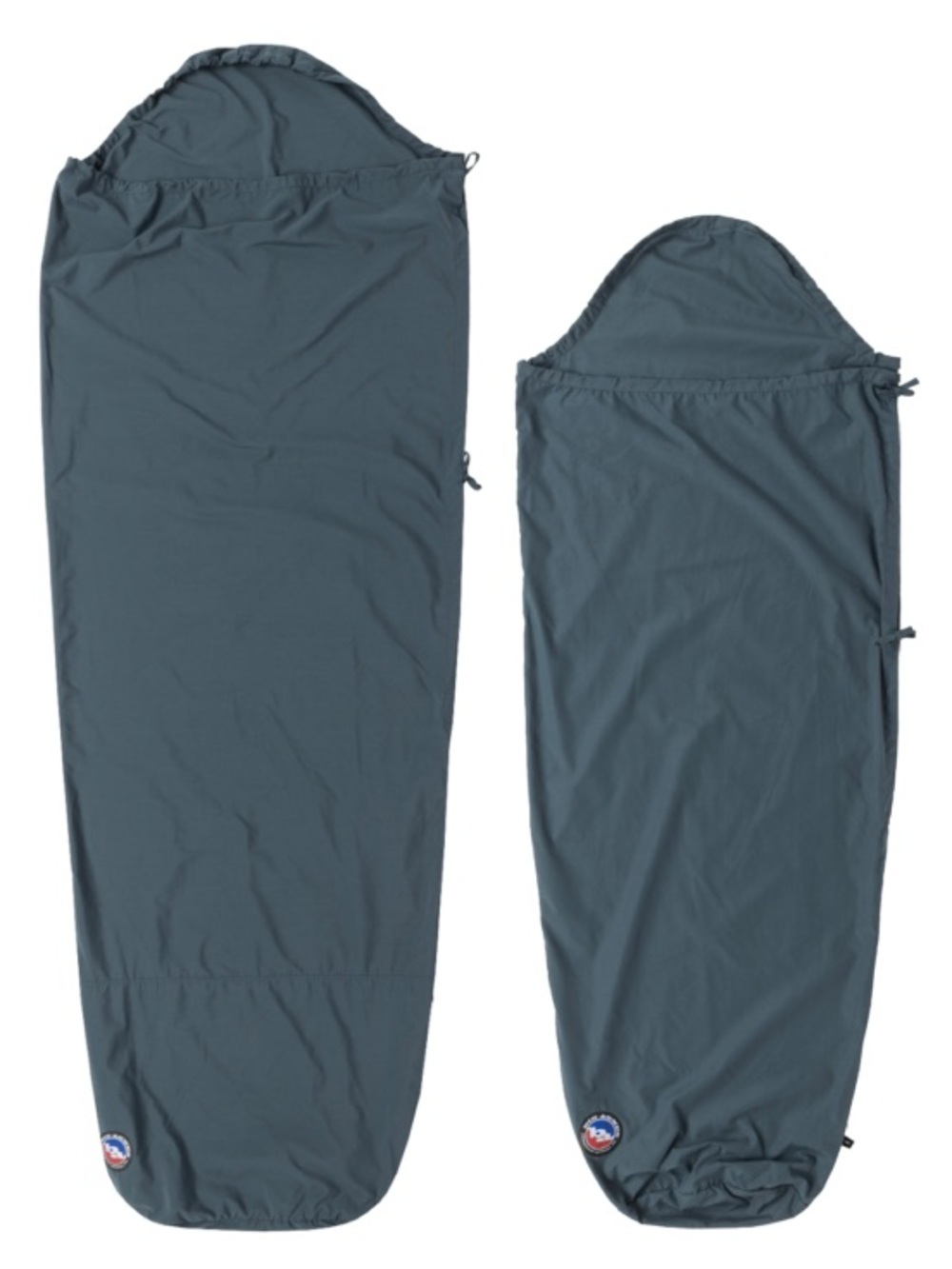 Slate Blue Hooded Cotton Sleeping Bag Liner - Unbranded